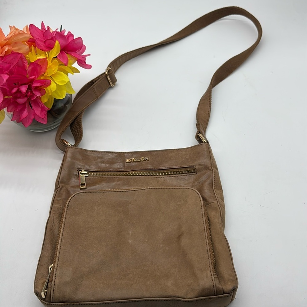Estalon Brown Leather Crossbody Bag BRN7608C